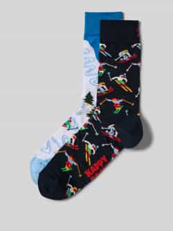 Happy Socks Sokken met labelprint in een set van 2 paar