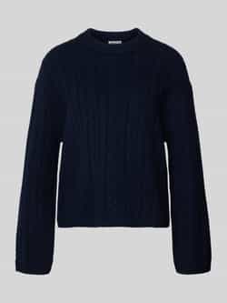 Jake*s Casual Gebreide pullover van wol met kabelpatroon