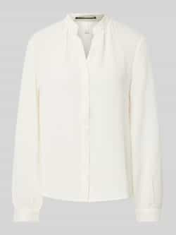 Q S designed by Blouse met lange mouwen met rimpeling aan de staande kraag