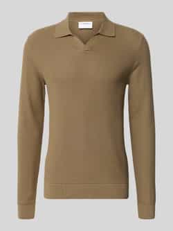 Lindbergh Gebreide pullover met structuurmotief en platte kraag