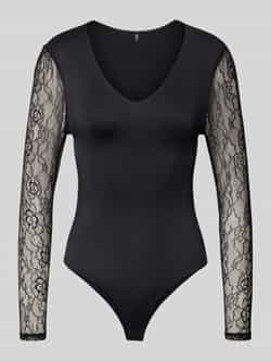 Only Slim fit body met kanten mouwen model 'SIA'