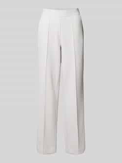 Monari Regular fit stoffen broek met vaste persplooien