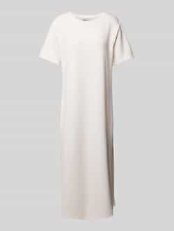 My Essential Wardrobe R-Neck Lange Jurk met Splitten White Dames
