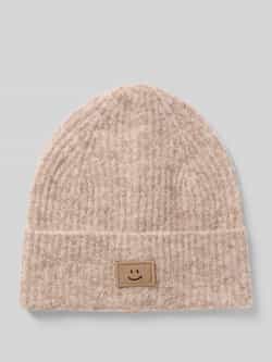 Jake*s Casual Beanie met brede omslag en motiefstitching