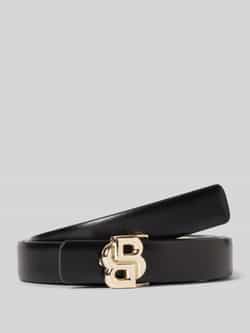 Boss Riem van runderleer met labeldetail model 'Icon'