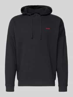 HUGO Relaxed fit hoodie van katoenmix