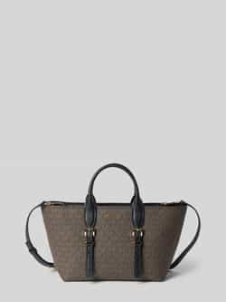 Michael Kors Logo Coated Handtas met Schouderband Brown Dames