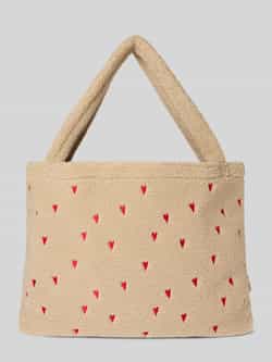 STUDIO NOOS Tote bag met all-over motiefstitching model 'Mom'