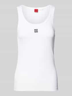 Hugo Boss Stijlvol Logo Geborduurd Hemdje White Dames