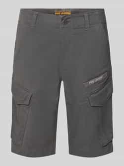 PME Legend Slim fit korte cargobroek met labelprint model 'NORDROP'