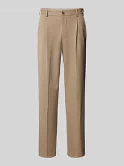 Selected Homme Loose fit bandplooibroek met riemlussen model 'FINN'