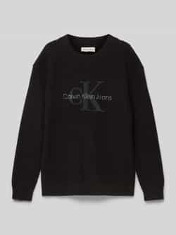 Calvin Klein Trui met ronde hals Towelling Ck Stitch Sweater voor kinderen tot 16 jaar en met logostiksel