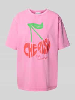 OH APRIL Oversized T-shirt met motief- en statementprint model 'Cherish'