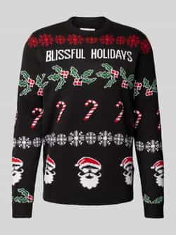 Only & Sons Kersttrui met motief- en statementstitching model 'XMAS'