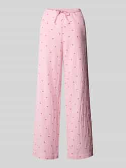 Jake*s Casual Pyjamabroek in all-over look met elastische band en tunnelkoord
