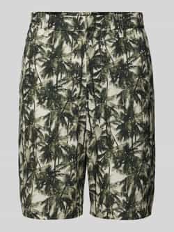 Armani Exchange Tropische Palmprint Casual Shorts Green Heren