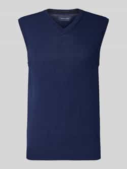 Christian Berg Men Gebreid shirt van een mix van merinowol met V-hals