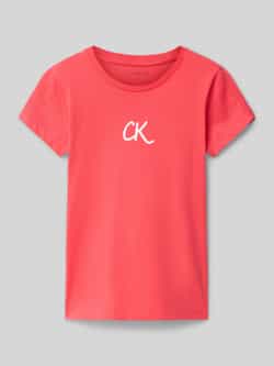 Calvin Klein Jeans Slim fit T-shirt met logoprint en ronde hals