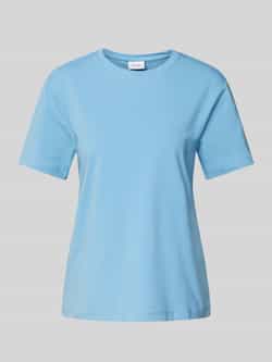 Vila T-shirt met geribde ronde hals model 'NORA'