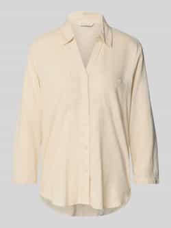 Tom Tailor Regular fit blouse met lange mouwen van een mix van linnen en viscose