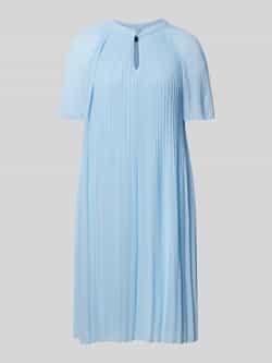 Comma Stromende Geplisseerde Jurk van Chiffon Blue Dames