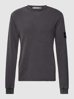 CALVIN KLEIN JEANS longsleeve met ingebreid patroon washed black