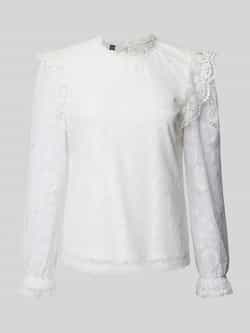 Pieces Blouse met lange mouwen en kant model 'COLLINE'