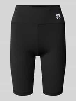 HUGO Super skinny fit korte broek met labelstitching model 'Nopardino'