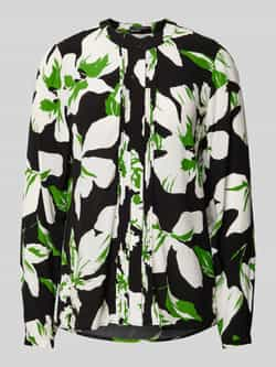 Comma blouse met all over print zwart groen