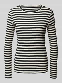 Q S by s.Oliver gestreepte longsleeve grijs ecru