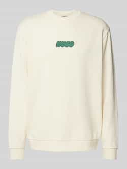 Hugo Blue Oversized sweatshirt met labelprint model 'JERSEY'