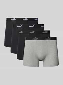 Puma Boxershort met elastische band met label in een set van 4 stuks model 'SOLID'