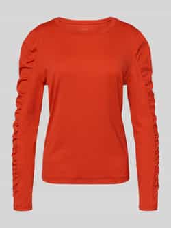 Marc Cain Shirt met lange pofmouwen en ronde hals