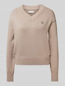 Calvin Klein Jeans Katoenen Gebreide Trui Dames Collectie Beige Dames