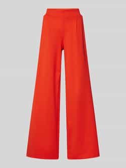 Ichi Wide leg stoffen broek met bandplooien model 'KATE'