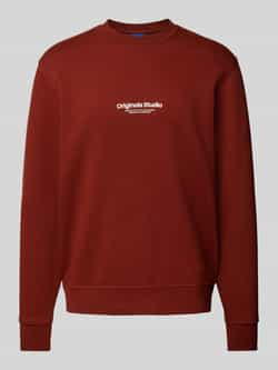 JACK & JONES ORIGINALS sweater JORVESTERBRO met printopdruk brandy brown