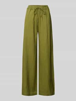 Emily Van den Bergh Wide leg linnen broek met elastische band