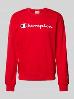 Champion Rode geborduurde logo crewneck sweatshirt Red Heren