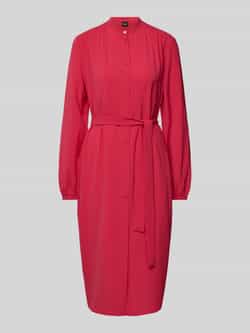 Boss Orange Knielange jurk met strikceintuur model 'Deborah'