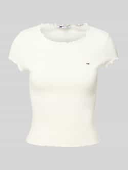 Tommy Jeans Slim fit T-shirt van een mix van katoen en elastaan