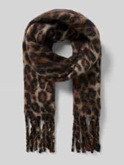 Monari Sjaal met all-over dierenprint model 'Flausch'