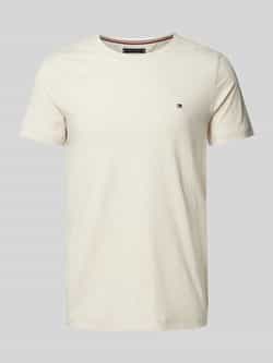 Tommy Hilfiger Slim Fit Stretch Tee voor Mannen Beige Heren
