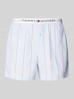 Tommy Hilfiger Underwear Short POPLIN SHORT met streepjespatroon logo-bund