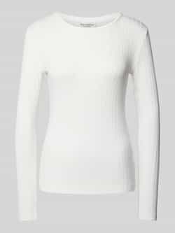 Marc O'Polo Slim fit shirt met lange mouwen van een mix van katoen en modal met een zachte geribde jersey structuur