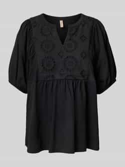 Soyaconcept Relaxed fit blouse met broderie anglaise model 'LORAINE'