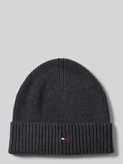 Tommy Hilfiger Grijze Pima Katoen Vlag Beanie Gray Heren
