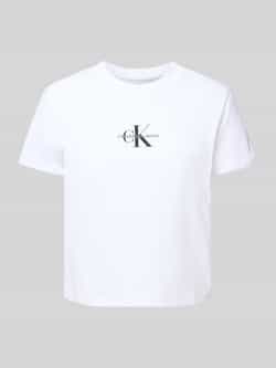 Calvin Klein Jeans Wit Katoenen Ronde Hals T-Shirt White Dames