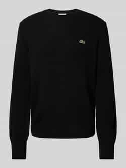 Lacoste Regular fit gebreide pullover van pure wol