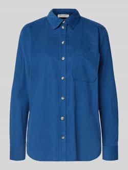 Christian Berg Woman Relaxed fit overhemdblouse in ribcordlook met borstzak