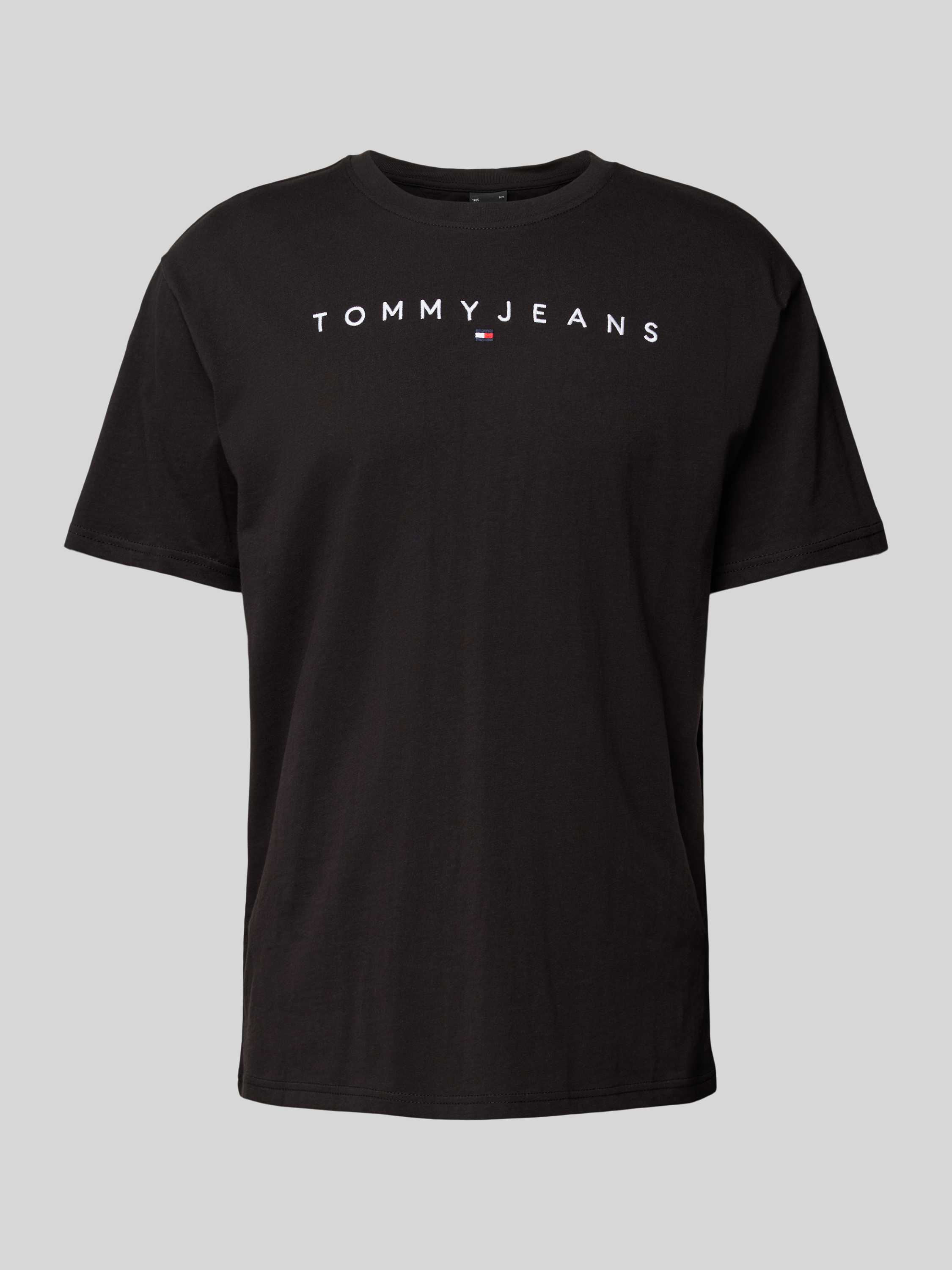 TOMMY JEANS Heren Polo's & T-shirts Tjm Reg Linear Logo Tee Ext Zwart